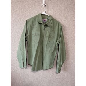 Roper Womens Sage Green Western Pearl Snap Long Sleeve Shirt Size Large